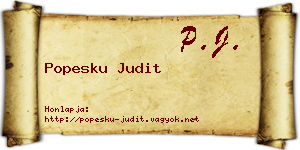 Popesku Judit névjegykártya